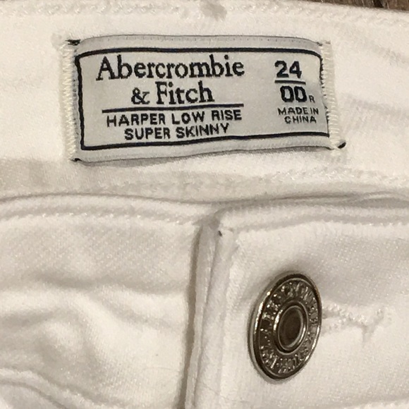 Abercrombie & Fitch Harper Low Rise White Distressed Super Skinny Jeans - Picture 12 of 12